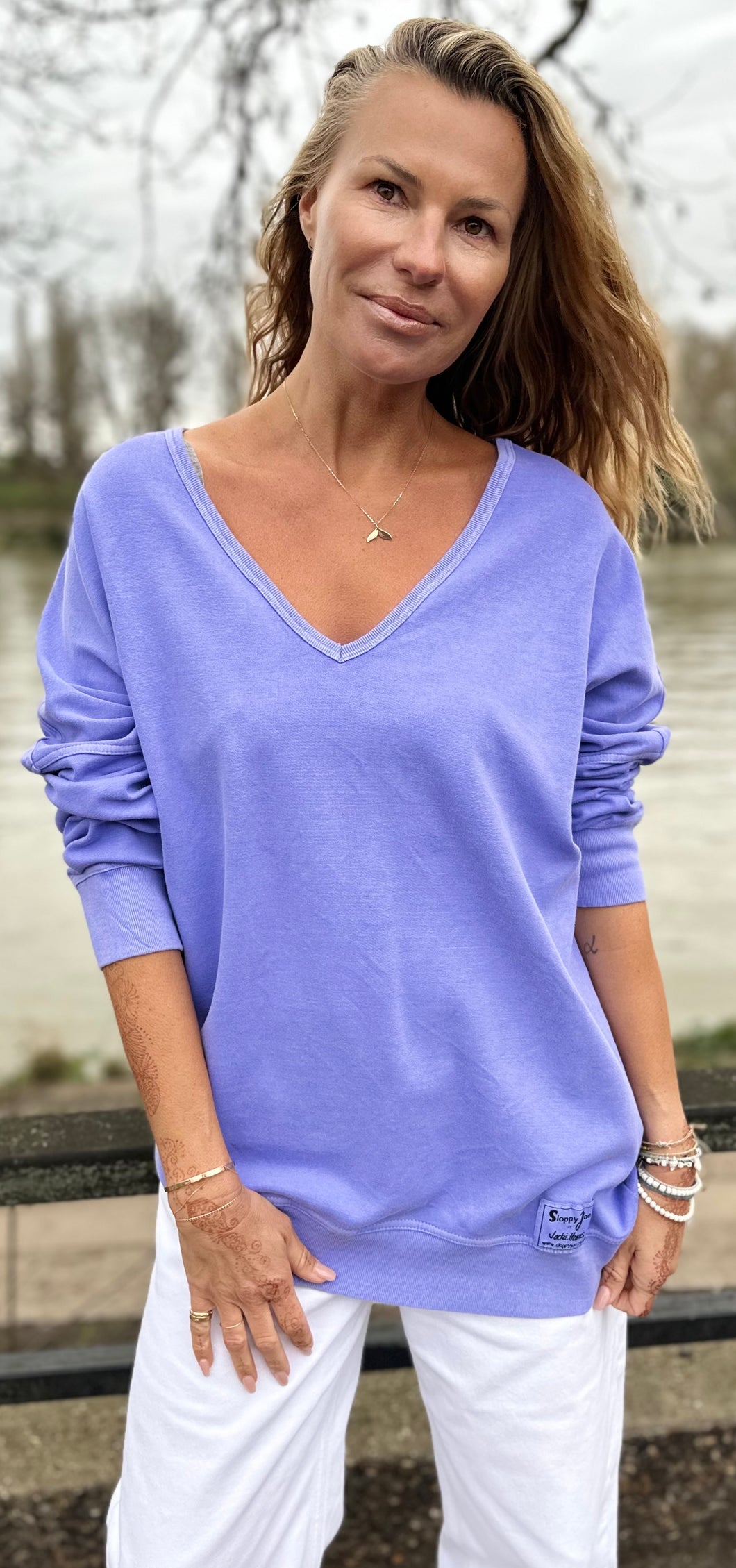 Raglan V Neck - Soft Lilac